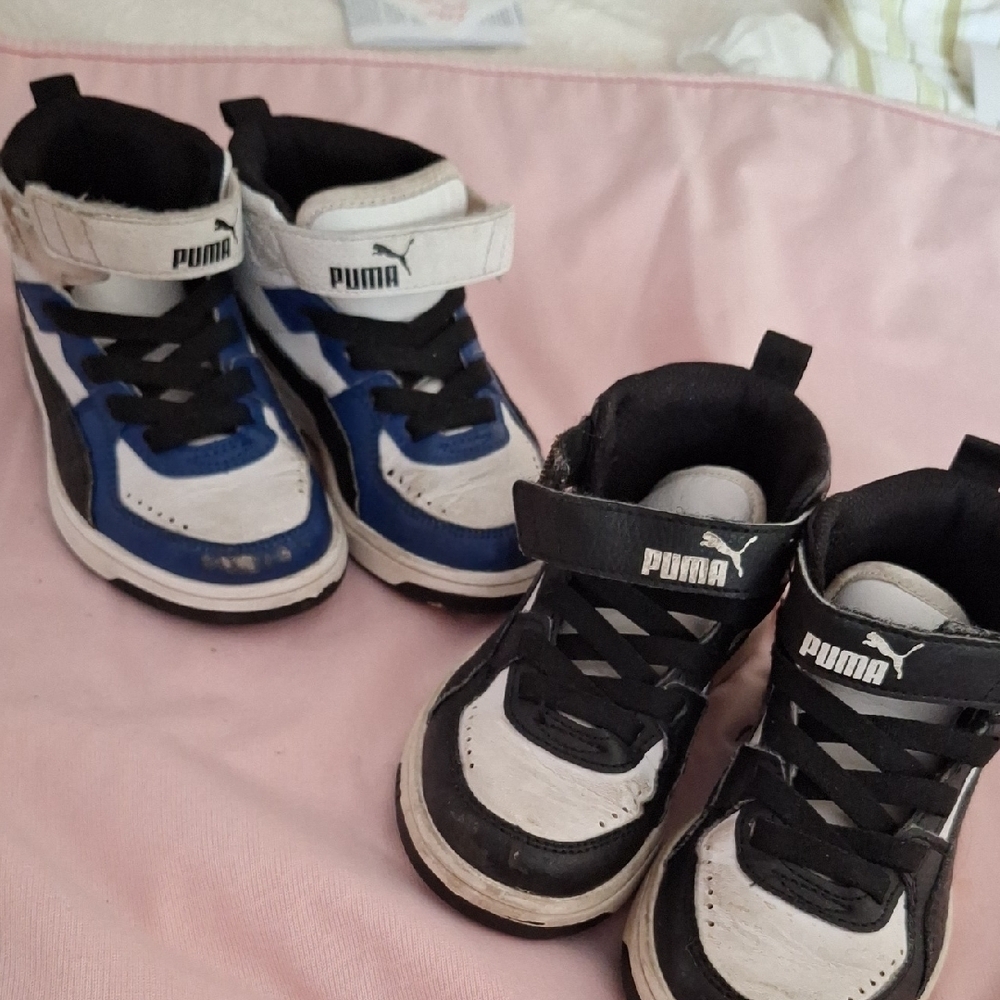 Puma Kids Sneakers - Black, Blue, and White